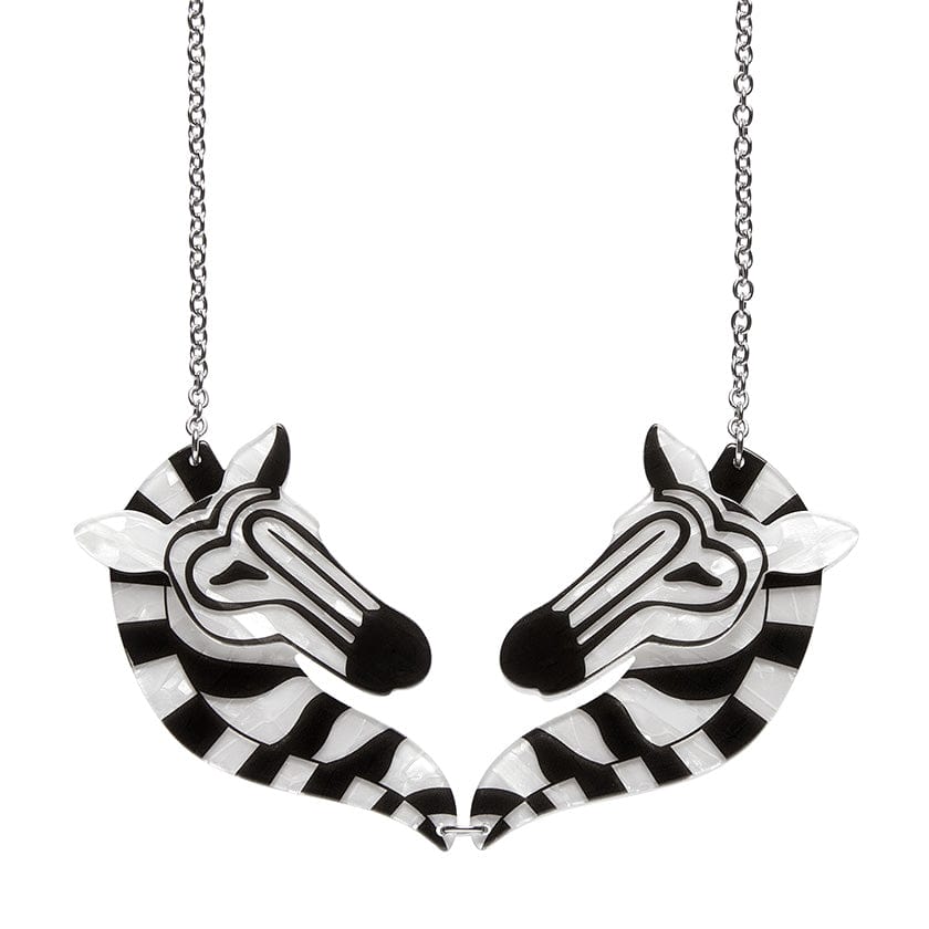 Zelda the Zany Zebra Necklace  -  Erstwilder  -  Quirky Resin and Enamel Accessories