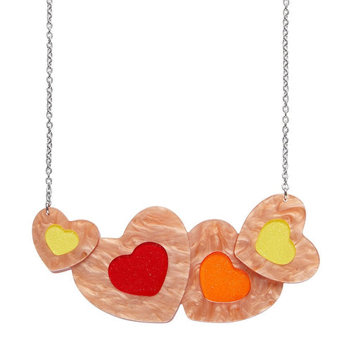 Lolly Heart Cookies Necklace  -  Erstwilder  -  Quirky Resin and Enamel Accessories