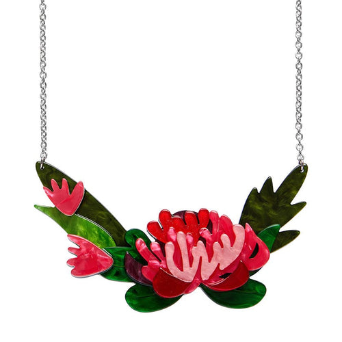 Crimson Bouquet Necklace  -  Erstwilder  -  Quirky Resin and Enamel Accessories