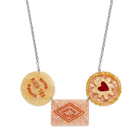 A Biscuit or Three Necklace  -  Erstwilder  -  Quirky Resin and Enamel Accessories