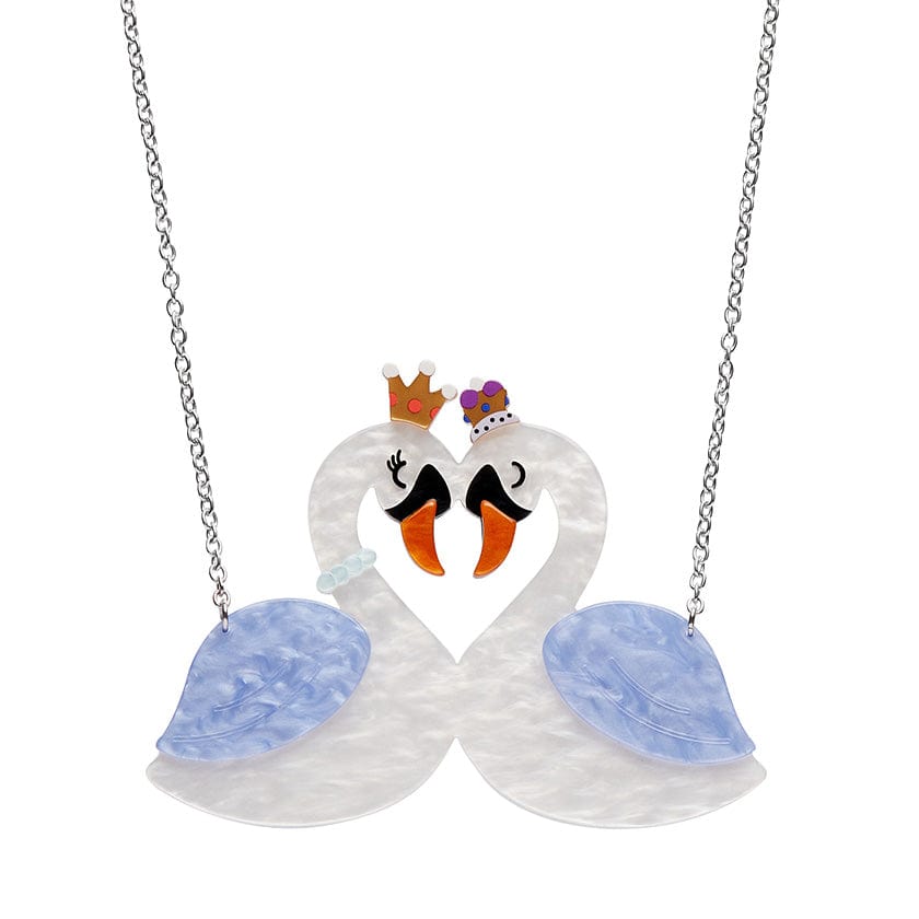 Swan Love Necklace  -  Erstwilder  -  Quirky Resin and Enamel Accessories