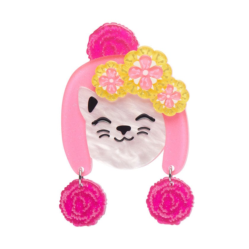 Snug Fit Kitty Brooch  -  Erstwilder  -  Quirky Resin and Enamel Accessories