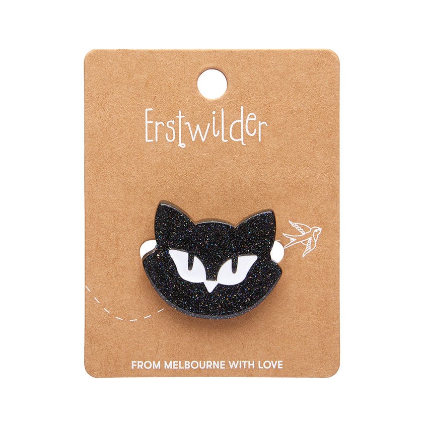 Shadow the Cat Mini Brooch  -  Erstwilder  -  Quirky Resin and Enamel Accessories